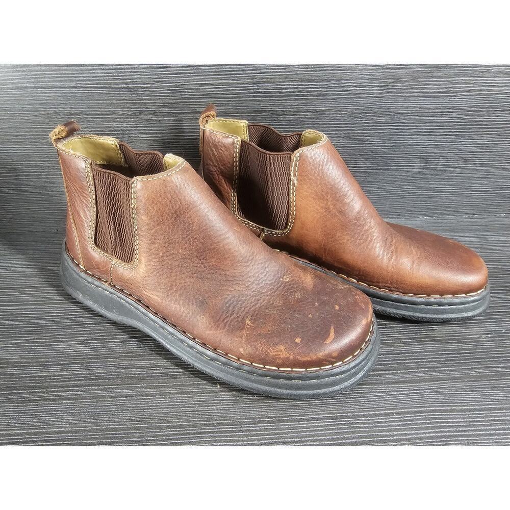 Vintage Cherokee Leather Chelsea Boots Brown Womens Sz 7 Y2K Slip On